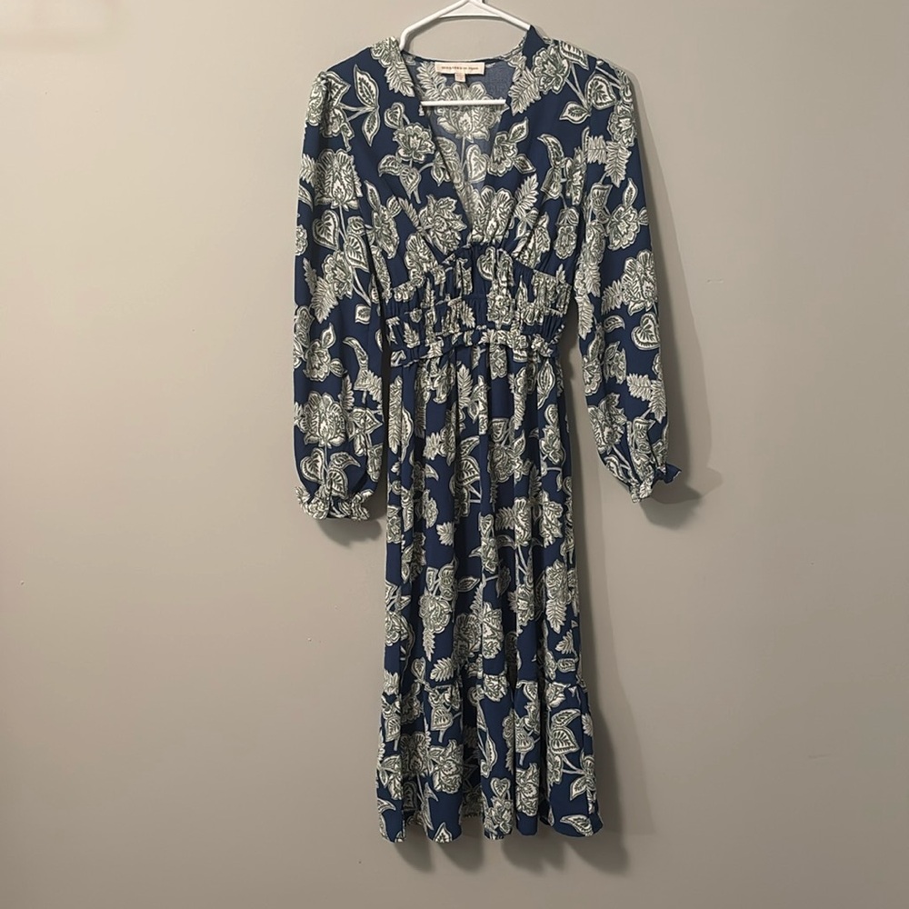 Blue Floral Dress by Monteau